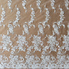 Ivory White Corded Embroidery Lace Fabric
